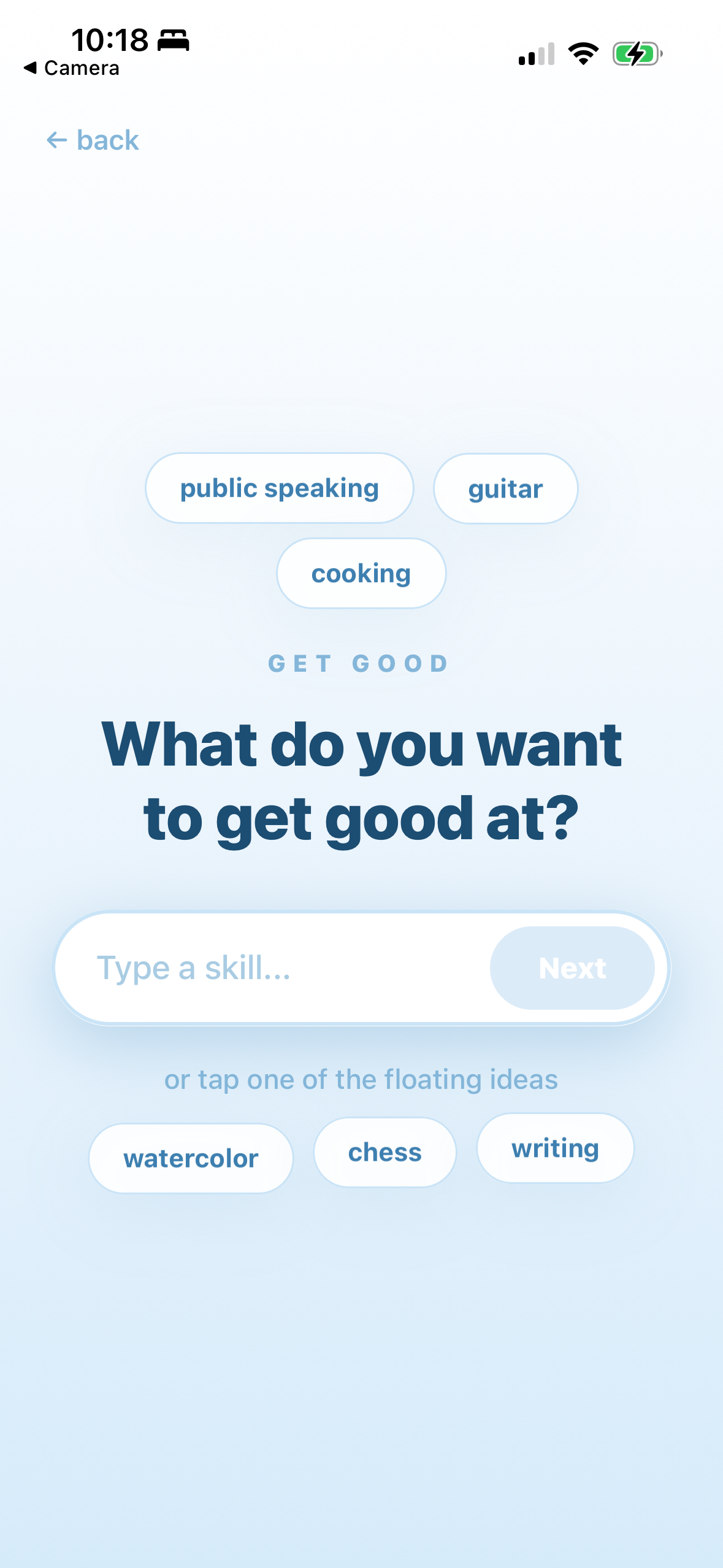 Get Good asking what you want to get good at